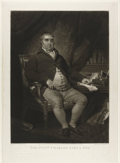 Ritratto di Charles James Fox (The Honorable Charles James Fox) da Samuel William Reynolds (I)