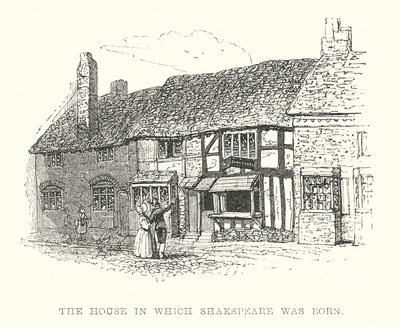 La Casa in cui è nato Shakespeare (incisione) da Samuel Williams