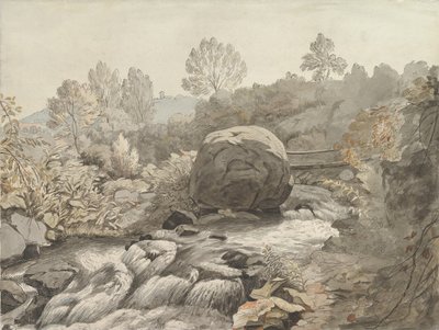 Un torrente roccioso, Italia, ca. 1786-91 da Samuel Woodforde