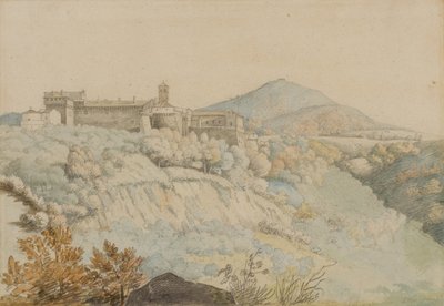 Il convento di Grotta Ferrata, antico Tusculum, Italia, c.1805 da Samuel Woodforde