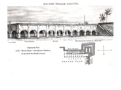 Vecchio Fort William, Calcutta, con una vista congetturale del 