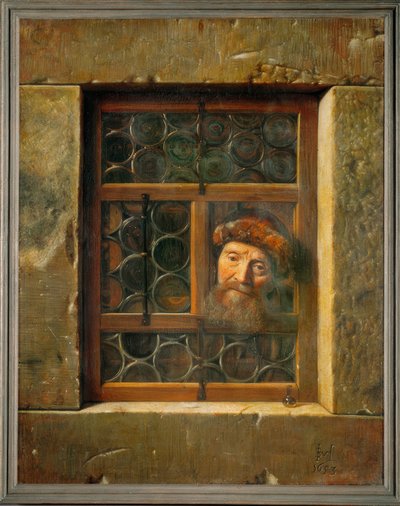 Uomo alla finestra da Samuel van Hoogstraaten