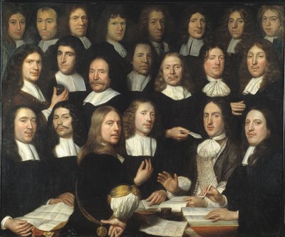 Ritratto di gruppo dei maestri della zecca di Dordrecht da Samuel van Hoogstraten