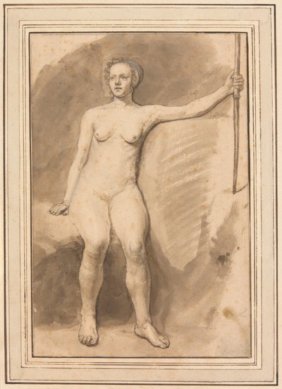 Nudo femminile seduto da Samuel van Hoogstraten