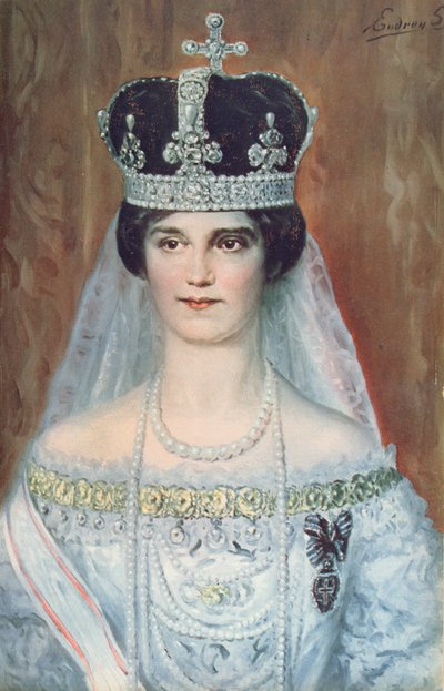 Ritratto di incoronazione di Zita di Borbone-Parma come Regina d
