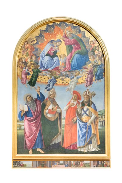 Incoronazione della Vergine con angeli e san Giovanni evangelista, sant