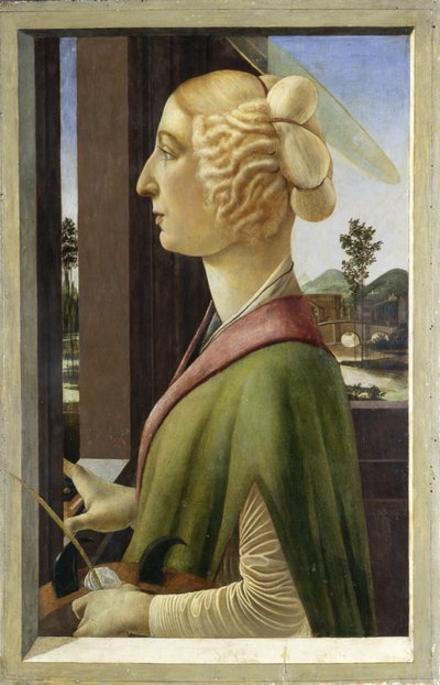 Ritratto di una giovane donna con attributi di Santa Caterina da Sandro Botticelli