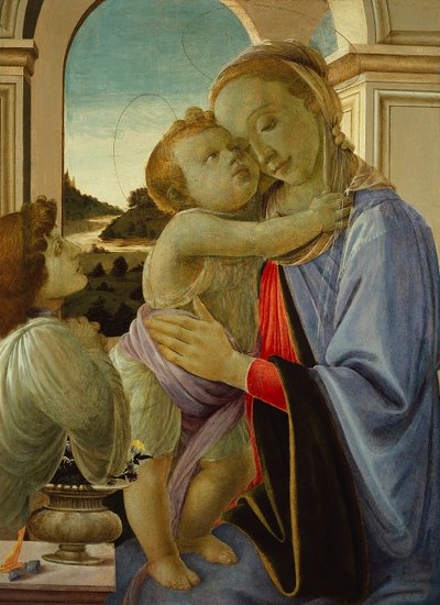 Madonna col Bambino e angelo adorante, c.1468 da Sandro (1444/5 1510) Botticelli