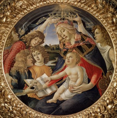 Madonna del Magnificat o Vergine con Bambino e cinque angeli da Sandro Botticelli