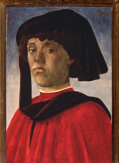 Ritratto di giovane uomo con un berretto da Sandro Botticelli