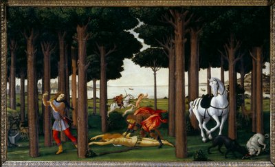 Storia di Nastagio degli Onesti: Caccia infernale da Sandro Botticelli