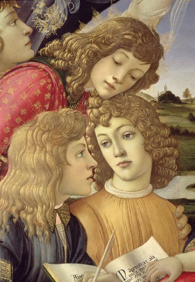 La Madonna del Magnificat, dettaglio di tre ragazzi da Sandro Botticelli