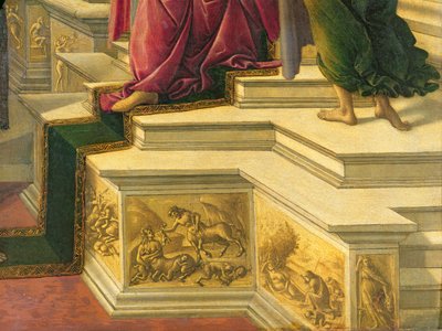 La calunnia di Apelle (dettaglio del podio decorato con fregi scultorei simulati che rappresentano soggetti classici) da Sandro Botticelli