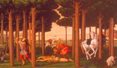 La storia di Nastagio degli Onesti II da Sandro Botticelli