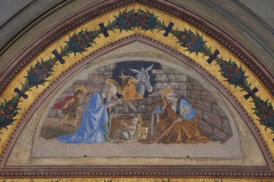 Nascita di Cristo con il giovane Giovanni che si avvicina da Sandro Botticelli