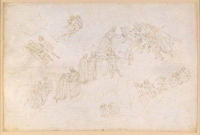 La Divina Commedia, Purgatorio V. Antipurgatorio, zona centrale: i moribondi che hanno perso la vita a seguito di un atto di violenza da Sandro Botticelli
