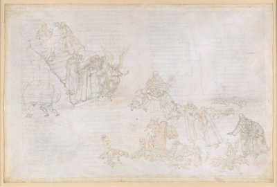 La Divina Commedia, Purgatorio XII. Primo cerchio del Purgatorio: immagini della punizione per la superbia; l’angelo davanti ai gradini che conducono al secondo cerchio da Sandro Botticelli