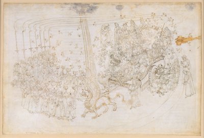 La Divina Commedia, Purgatorio XXX. Il Paradiso Terrestre: Beatrice sul carro trionfale da Sandro Botticelli