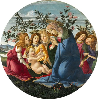 Madonna che adora il Bambino con cinque angeli da Sandro Botticelli