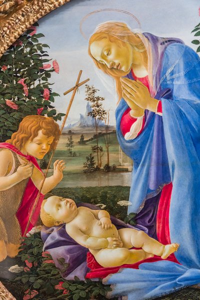 Madonna che adora il Bambino Gesù con il giovane San Giovanni, c.1483-87 da Sandro Botticelli