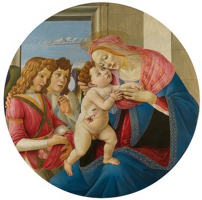 Madonna con bambino e due angeli, circa 1490 da Sandro Botticelli