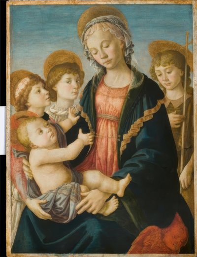 Maria con bambino, il giovane Giovanni e due angeli da Sandro Botticelli