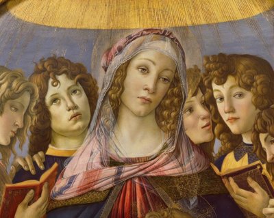 Maria con il bambino e sei angeli da Sandro Botticelli