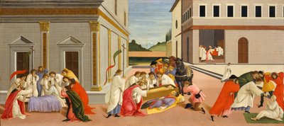 Tre miracoli di San Zenobio, circa 1500 da Sandro Botticelli