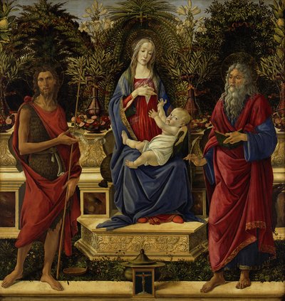 Maria in trono con il Bambino e i due Giovanni da Sandro Botticelli