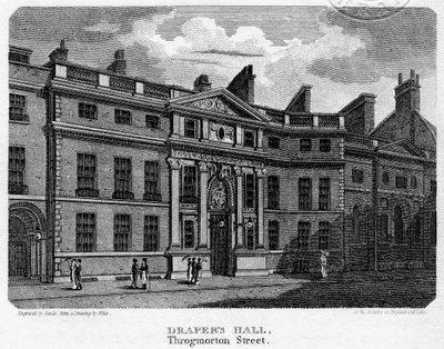 Drapers Hall, Throgmorton Street, Città di Londra, 1812 da Sands