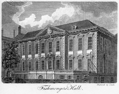 Fishmongers Hall, Città di Londra, 1811 da Sands