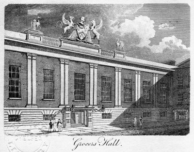 Grocers Hall, Città di Londra, 1811 da Sands