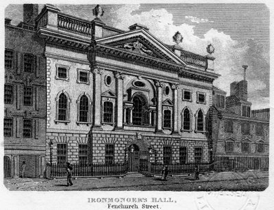 Ironmongers Hall, Fenchurch Street, Città di Londra, 1812 da Sands