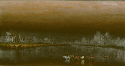 Mucche in uno stagno al tramonto da Sanford Robinson Gifford