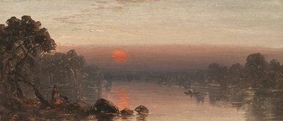 Indiani al falò - La luna che sorge da Sanford Robinson Gifford