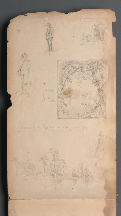 Taccuino, pagina 01: Autoritratti con Vignette da Sanford Robinson Gifford