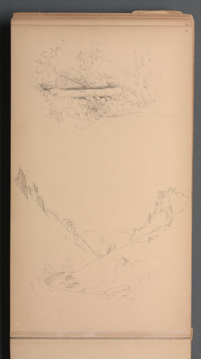 Taccuino, pagina 15: Paesaggi, Cascate di Berlino, 1859 da Sanford Robinson Gifford