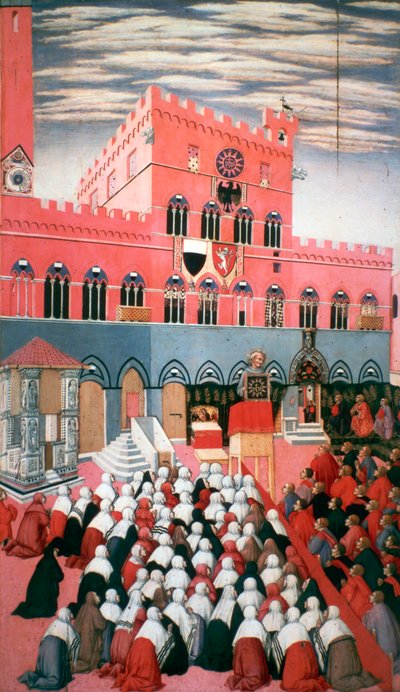 La predica di San Bernardino, c1426-1481 da Sano di Pietro