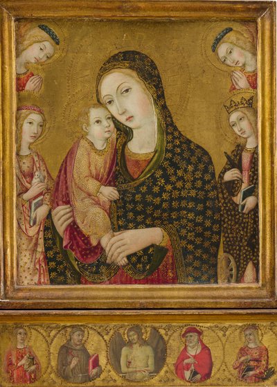Madonna e bambino con il Cristo morto, Sante Agnese e Caterina d