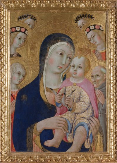 Madonna con Bambino, Santi Apollonia e Bernardino e quattro angeli, ca 1460 da Sano di Pietro