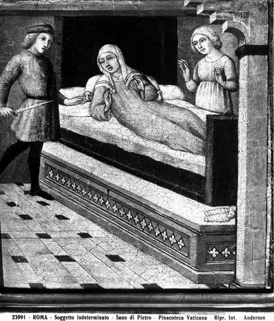 Miracolo del bambino nato morto da Sano di Pietro