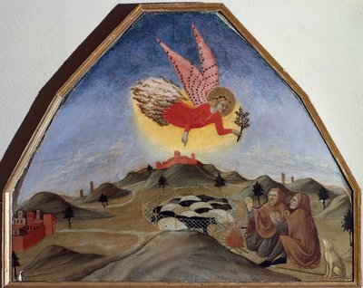 Annuncio ai pastori, di Sano di Pietro (1406-1481) da Sano di also Ansano di Pietro di Mencio Pietro