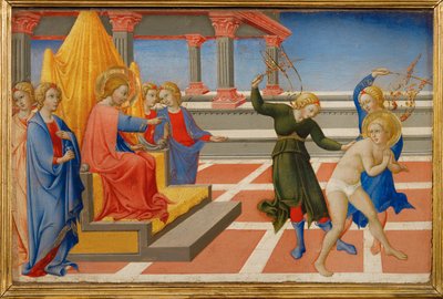 San Girolamo sogna che Cristo ordini la sua flagellazione da parte di due angeli ... da Sano di also Ansano di Pietro di Mencio Pietro