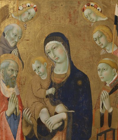 Vergine e Bambino, angeli e santi da Sano di also Ansano di Pietro di Mencio Pietro
