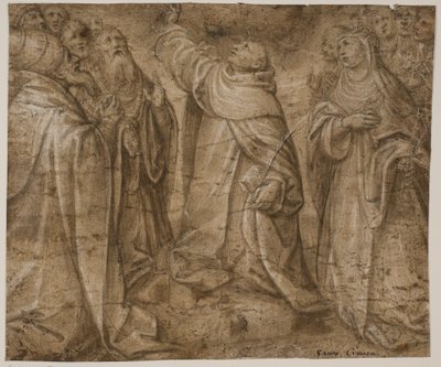 San Domenico, Caterina da Siena e un gruppo di altri santi da Sante Creara de Fochegioli