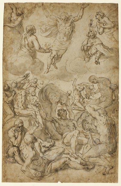 San Rocco e la Vergine che intercedono con Cristo a favore delle vittime della peste da Sante Peranda