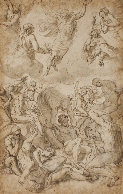 San Rocco e la Vergine che intercedono con Cristo a favore delle vittime della peste da Sante Peranda