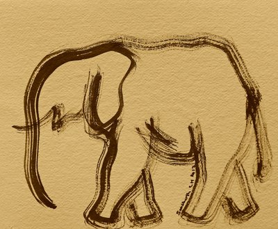 Pennellate astratte di elefante da Santhosh ch