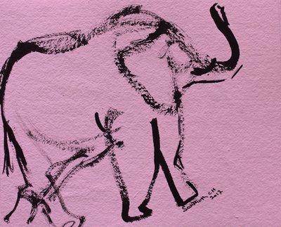 Elefante rosa astratto da Santhosh ch