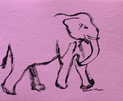 Disegno di elefante rosa da Santhosh ch